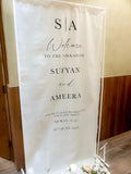 Linen Nikkah Welcome Sign